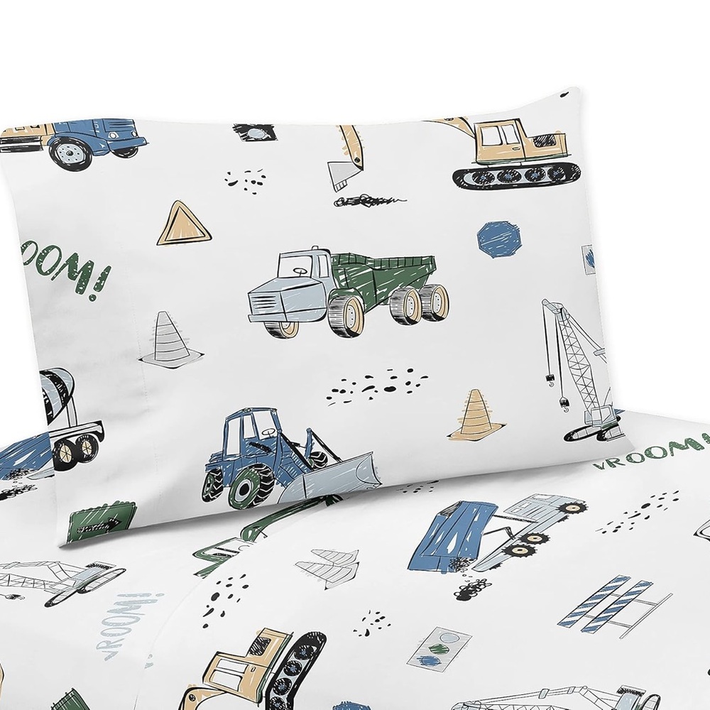 Sweet Jojo Construction Vehicle Bedding